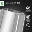 Pattumiera a Pedale 2 Sezioni 15L 41,8x36,7x44 cm in Acciaio Inox e PP  -5