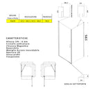 Box Doccia Angolare 1 anta Battente con 1 Lato Fisso in Cristallo trasparente 6mm H195 Bonussi Selma Varie Misure-5