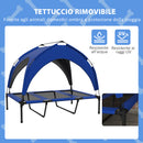 Cuccia per Cani Taglia Grande 106x76x94 cm in Acciaio e Poliestere Blu Scuro-5