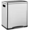 Pattumiera a Pedale 2 Sezioni 15L 40x34,8x47,5 cm in Acciaio Inox e PP  -1