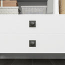 Armadio a 2 Ante con Cassetto Inferiore Barra Appendiabiti e Ripiano 85x55x160 cm Bianco -7