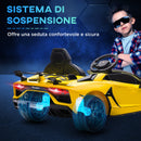 Macchina Elettrica per Bambini Licenza Lamborghini Aventador SVJ Roadster 12V Giallo  -8