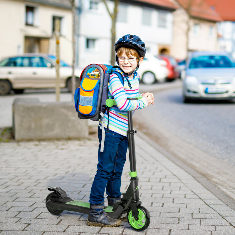 Monopattino Elettrico Pieghevole per Bambini Altezza Regolabile 75-80 cm Nero e Verde  -2