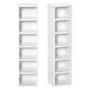 Set 2 Pezzi Mobile Libreria Porta CD 21x19.2x88,3 cm in Legno Bianco  -1