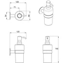 Porta Sapone Liquido da Parete in Acciaio Inox  e Vetro Opale Bonussi-5