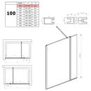 Parete Doccia Walk-In con Aletta Orientabile in Cristallo trasparente 8mm H195 Bonussi Sveva Varie Misure-4