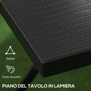 Tavolino da Esterni Pieghevole con Piedini Antiscivolo 60x60x71 cm in Acciaio Nero-5