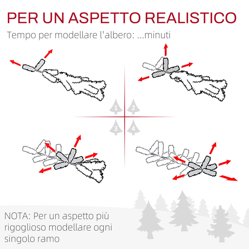 Albero di Natale Artificiale 150 cm 994 Rami Realistico Base in Resina Verde-7