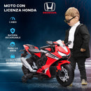 Moto Elettrica per Bambini con Licenza Honda CBR 1000RR 6V Velocità 3km/h Rosso  -6