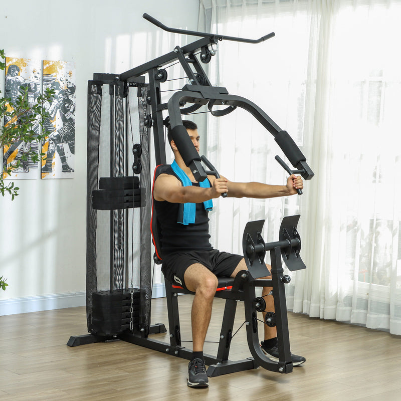 Stazione Fitness Multifunzione con 45 kg di Pesi 160x108x200 cm Nero  -2