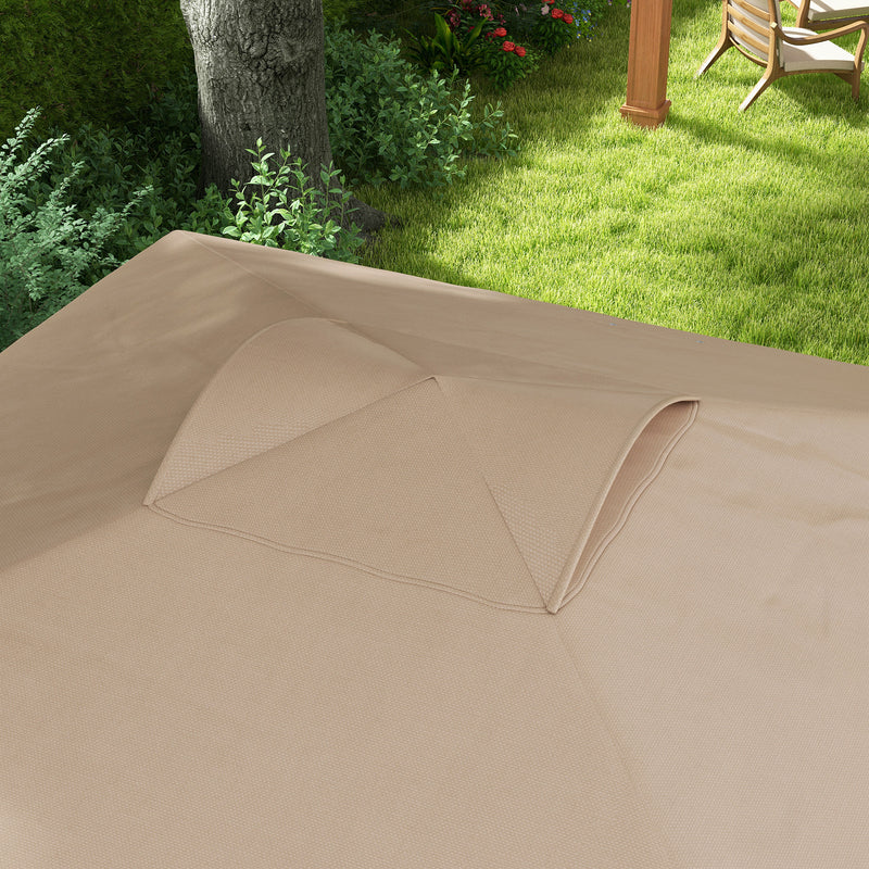 Gazebo da Giardino 3x3 m Pieghevole con Altezza Regolabile e Borsa di Trasporto con Ruote Beige-8