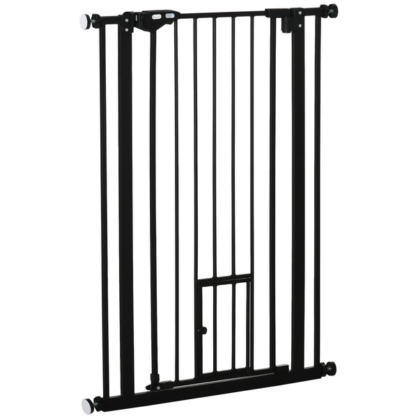 online Cancelletto di Sicurezza Alto con Porta Piccola e Chiusura Automatica 74-80x104 cm Nero