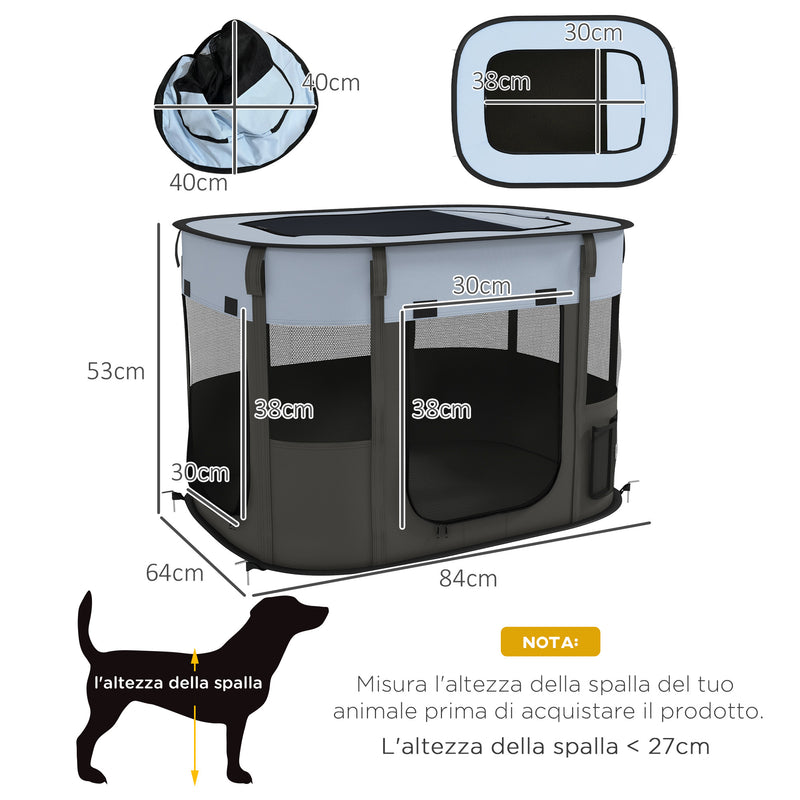 Box per Animali con 7 Finestre 3 Porte e 2 Borse Portaoggetti 84x64x53 cm in Poliestere e Acciaio -3