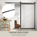 Kit Porta Scorrevole 90kg max Salvaspazio 244x0,5x4 cm in Acciaio al Carbonio con Accessori Nero-4