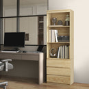 Mobile Libreria con 3 Ripiani e 3 Cassetti 60x35x180 cm in Legno Rovere-6