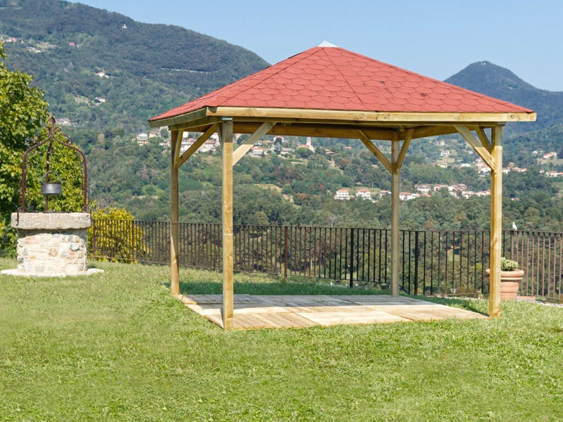 Gazebo da Giardino 3,15x3,15m in Legno Etna-3