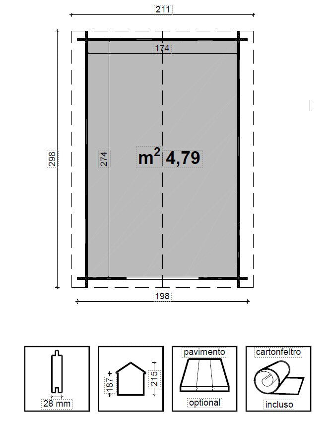 Casetta da Giardino Porta Doppia 200x300 cm in Legno Agnese-3