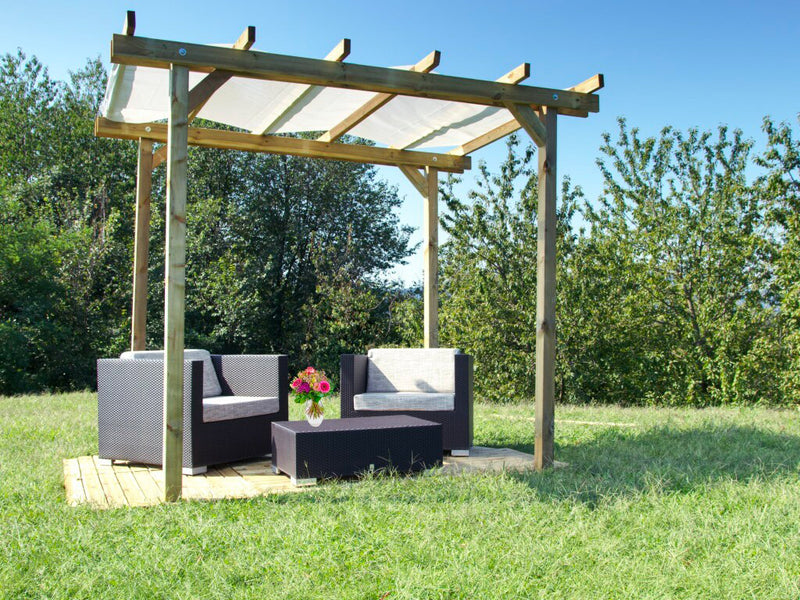 Telo Copertura per Pergola da Giardino 240x240 cm Ombreggiante in PVC Microforato Bianco-1