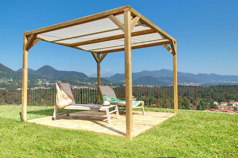 Telo Copertura per Pergola da Giardino Ponza Ombreggiante in PVC Microforato Bianco-2