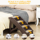 Scaletta per Cani Pieghevole con 4 Gradini Antiscivolo 62x38x49,5 cm in PP Marrone-7