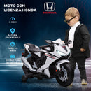 Moto Elettrica per Bambini con Licenza Honda CBR 1000RR 6V Velocità 3km/h Bianco  -6