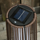 Lanterna Solare da Giardino con Luce LED in Rattan e Metallo  Ø21.5x61cm Marrone-8