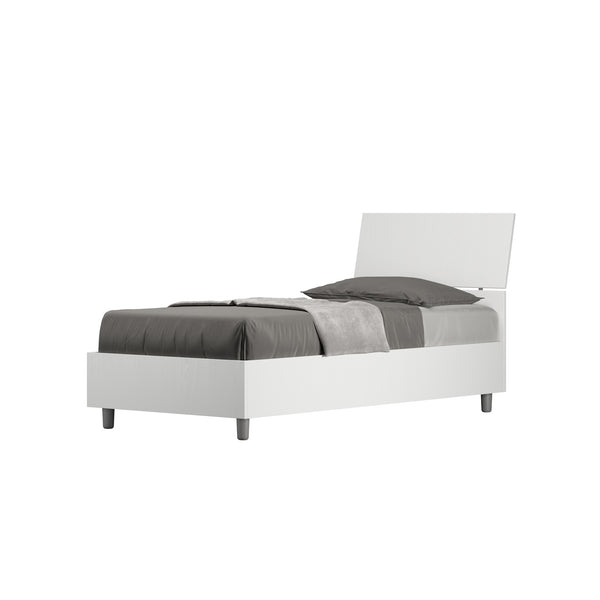 sconto Letto Singolo Testata Inclinata Demas Bianco Frassino Varie Misure