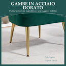 Poltrona a Conchiglia Stile Art Deco 63x65x84 cm in Velluto Verde  -6