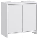 Mobile Sottolavello da Bagno 60x30x60cm 2 Ante Decorate Bianco  -1