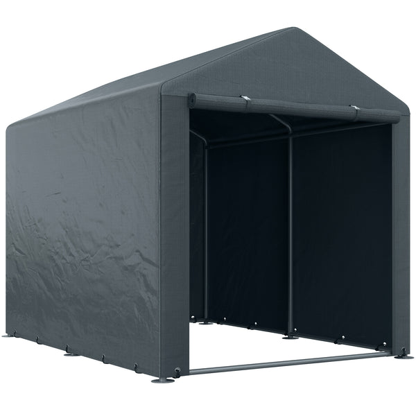 Capanno Box per Attrezzi da Giardino 160x218x172 cm Tenda in PE anti UV e Acciaio Grigio scuso online