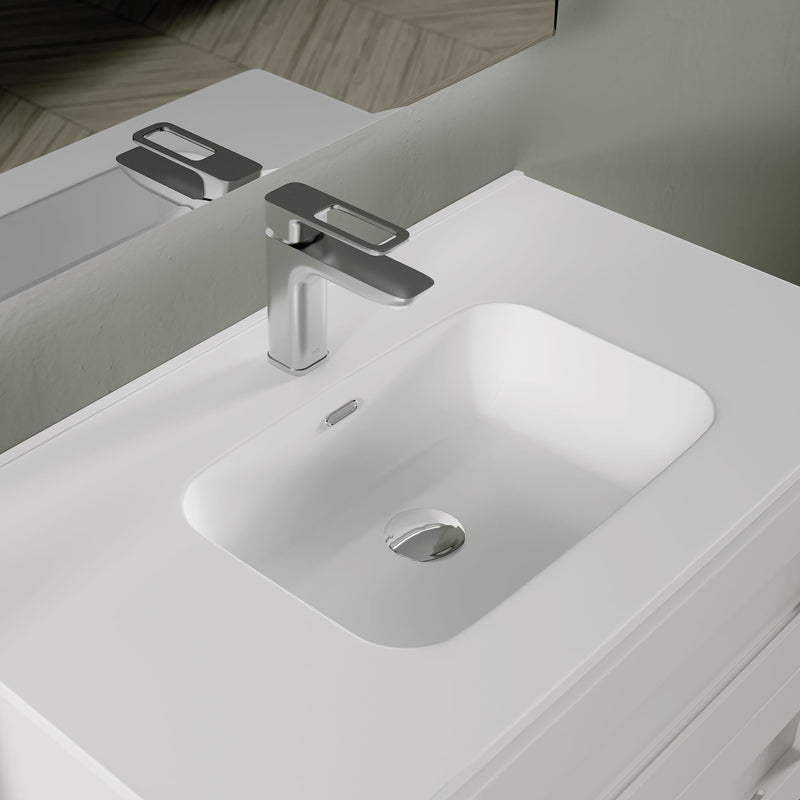 Mobile bagno sospeso 100 cm Rovere Alba ondulato Denver Senza Specchio Bonussi-4