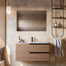 Mobile bagno 80 cm Sospeso Rovere Cartagena Boston con Specchio Rettangolare Bonussi-2