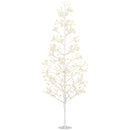 Albero di Natale Artificiale 180 cm 384 Luci LED Bianche per Interni ed Esterni al Coperto Bianco -1