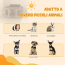 Box per Cani e Gatti con 7 Finestre e 2 Ingressi Ø124x62 cm in tessuto Oxford Nylon e PP Grigio e Nero-4