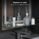 Specchio Bagno a Parete Cornice Luce LED a 3 Colori Mensola in Vetro 50x12x70 cm -5