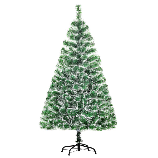 Albero di Natale Artificiale Innevato 150 cm 416 Rami Verde e Bianco sconto