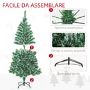 Albero di Natale Artificiale Innevato 150 cm 416 Rami Verde e Bianco  -6