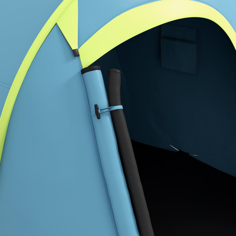 Tenda da Campeggio Pop Up Impermeabile con Accessori e Borsa di Trasporto 245x148x105 cm in Poliestere Blu-9