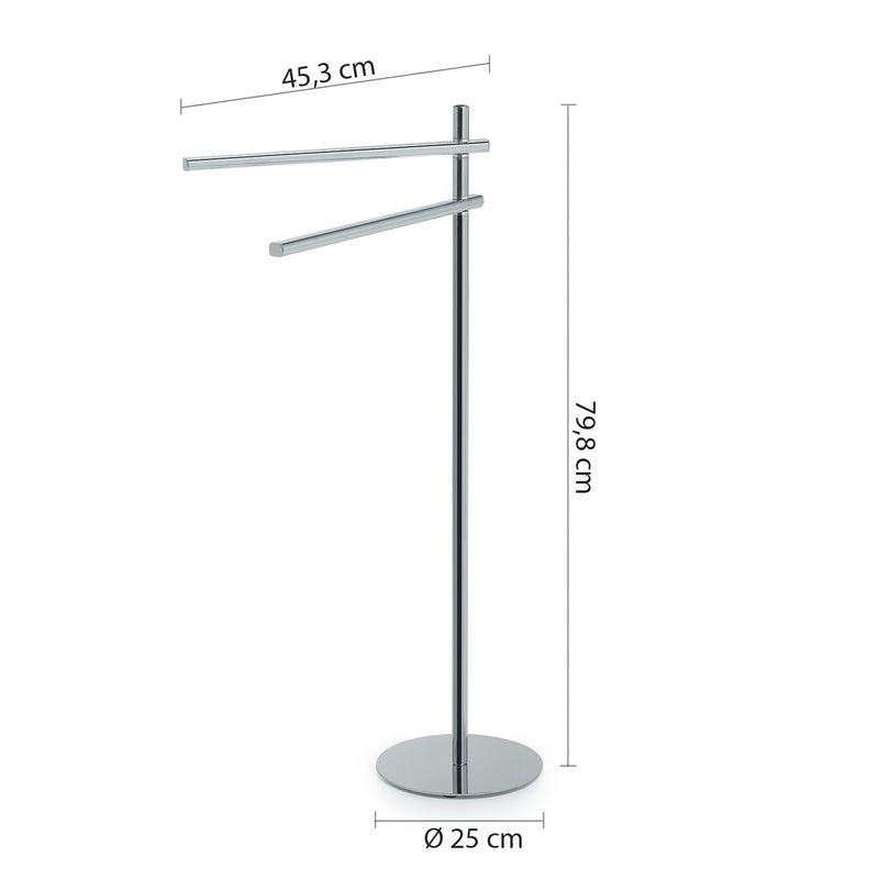 Portasciugamani a Piantana 2 Bracci 79,8x25x45,3 cm Cromato Bonussi-2