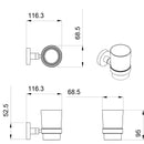 Porta Spazzolino da Parete con Bicchiere in Vetro Satinato Bonussi-4