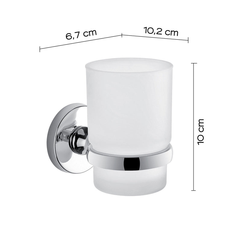 Porta Spazzolino da Parete 10x6,7x10,2 cm Cromato Bonussi-2