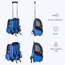 Trasportino Zaino 2 in 1 per Cani e Gatti 42x25x55 cm con Tasche e Maniglia Telescopica Blu-7