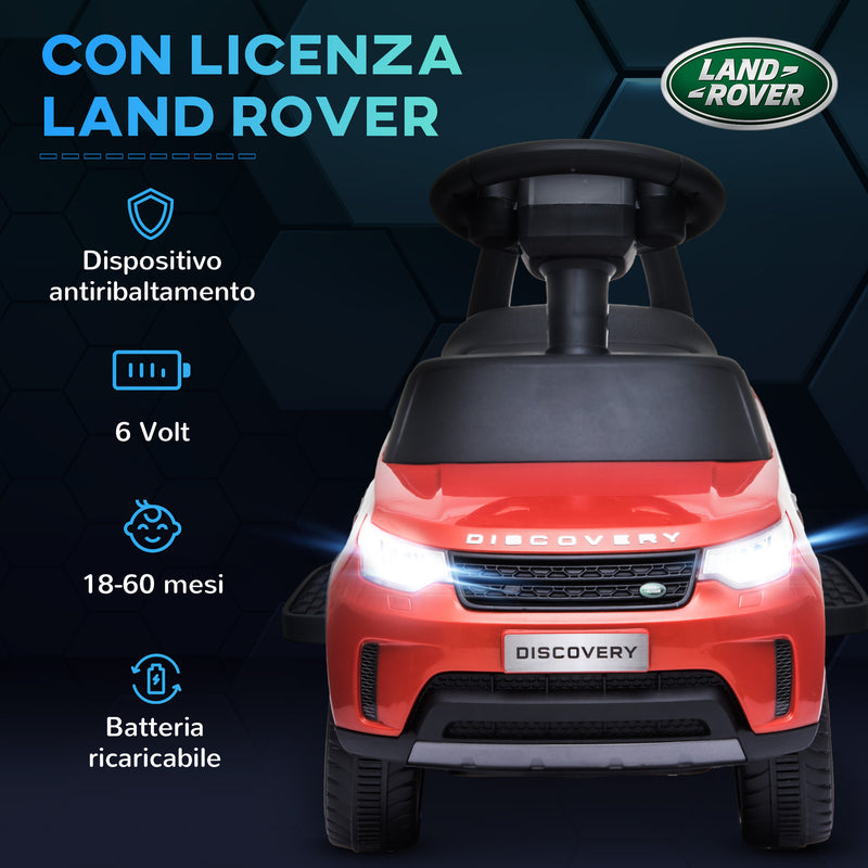 Macchina Elettrica per Bambini Licenza Land Rover Discovery 6V Velocità 3km/h Rosso -5