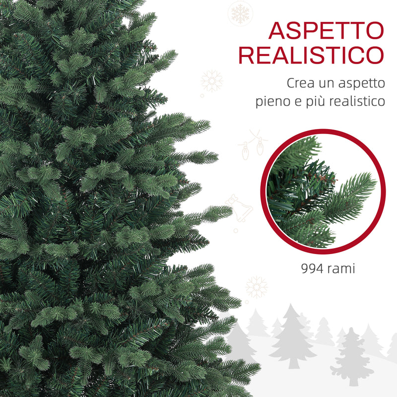 Albero di Natale Artificiale 150 cm 994 Rami Realistico Base in Resina Verde-5