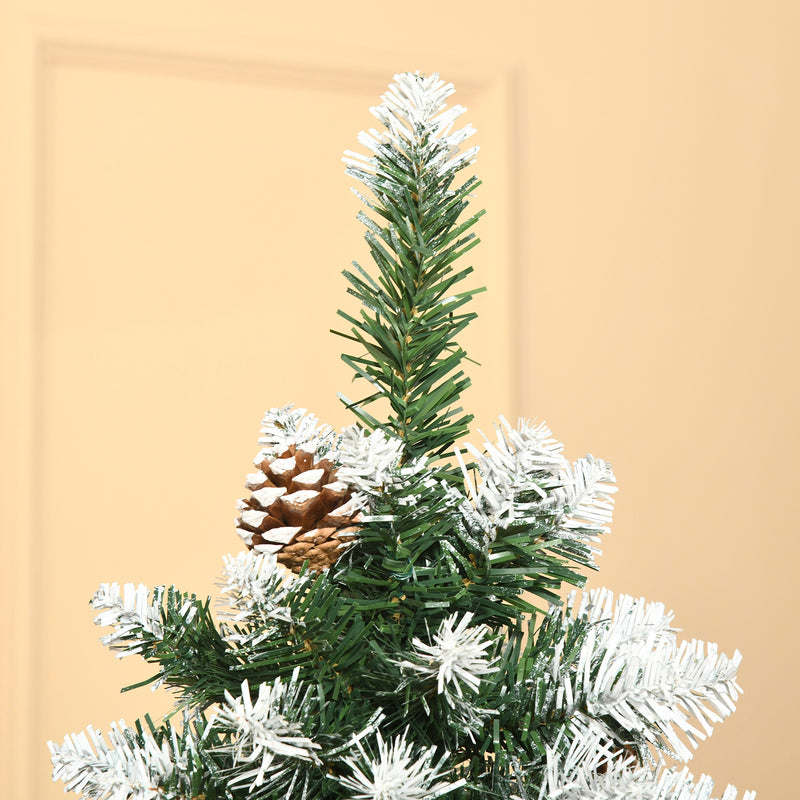 Albero di Natale Artificiale Innevato 180 cm 630 Rami e 37 Pigne Verde e Bianco -8