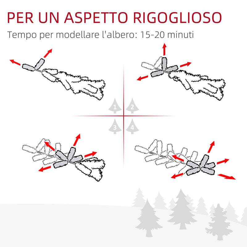 Albero di Natale Artificiale Innevato 150 cm 416 Rami Verde e Bianco  -5