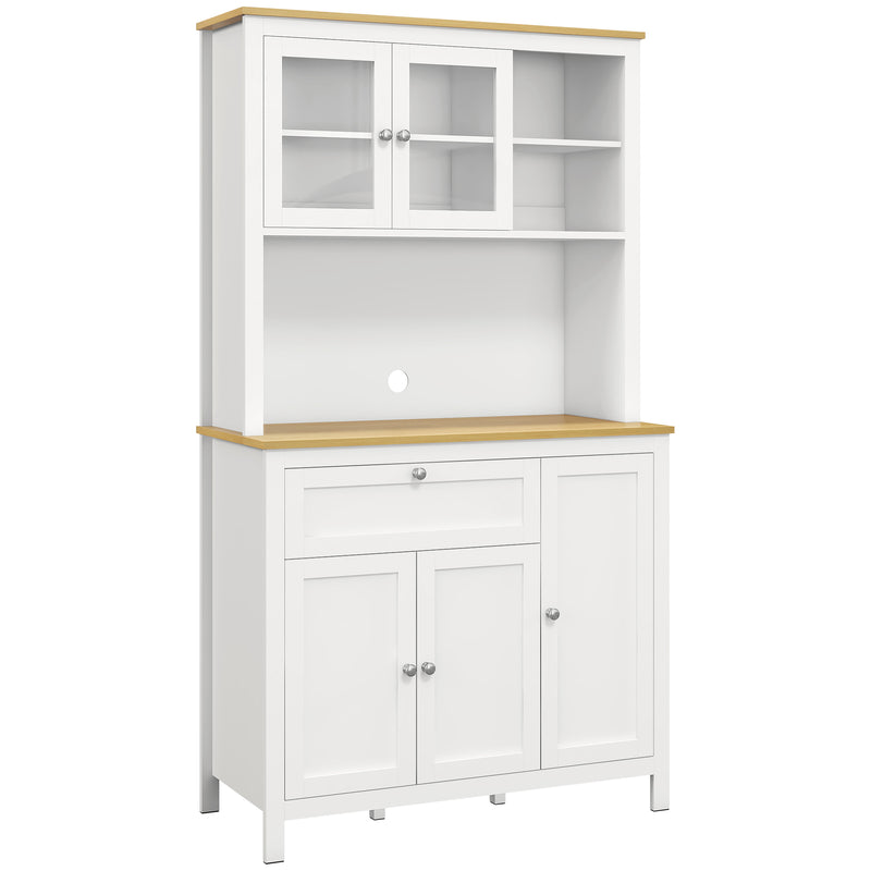 Credenza Dispensa Cucina Armadietti con Mensole Regolabili 100x40x180 cm Bianco  -1