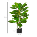 Pianta Artificiale H95 cm 33 Foglie con Vaso Verde-3