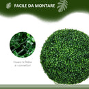 Set di 2 Piante Arteficiali Finte Sfera di Bosso Ø50 cm per Interno ed Esterno Verde-5