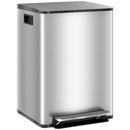 Pattumiera a Pedale 2 Sezioni da 20L 41,8x36,7x58 cm in Acciaio Inox e PP  -1